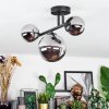 Chehalis Plafonnier, Boule lumineuse Chrome, Fumé, 3 lumières