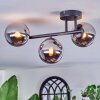 Chehalis Plafonnier, Boule lumineuse Chrome, Fumé, 3 lumières