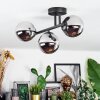 Chehalis Plafonnier, Boule lumineuse Chrome, Fumé, 3 lumières