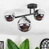 Chehalis Plafonnier, Boule lumineuse Chrome, Fumé, 3 lumières