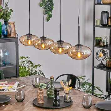 Mertola Suspension, Suspension Ambre, 4 lumières