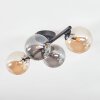 Chehalis Plafonnier, Boule lumineuse Ambre, Fumé, 4 lumières