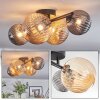 Chehalis Plafonnier, Boule lumineuse Ambre, Fumé, 4 lumières