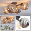 Chehalis Plafonnier, Boule lumineuse Ambre, Fumé, 4 lumières