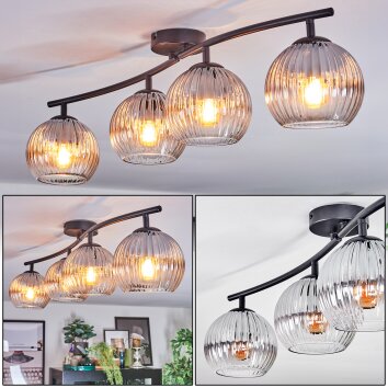 Koyoto Plafonnier, Boule lumineuse Clair, Fumé, 4 lumières