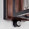 Portalis Lampe murale d´extérieur, Applique murale Couleur bois, Noir, 1 lumière, Détecteur de mouvement
