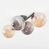 Chehalis Plafonnier, Boule lumineuse Ambre, Fumé, 4 lumières