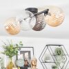 Chehalis Plafonnier, Boule lumineuse Ambre, Clair, Fumé, 4 lumières