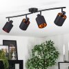 Fallhagen Plafonnier, Spot de plafond Noir, 4 lumières