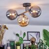 Chehalis Plafonnier, Boule lumineuse Ambre, Fumé, 3 lumières