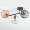 Koyoto Plafonnier, Boule lumineuse Ambre, Clair, Fumé, 3 lumières