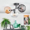 Koyoto Plafonnier, Boule lumineuse Ambre, Clair, Fumé, 3 lumières