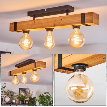 Montgomery Plafonnier Écru, Noir, 3 lumières