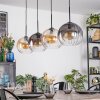 Koyoto Suspension, Boule lumineuse, Suspension Ambre, Clair, Fumé, 4 lumières