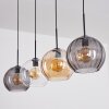 Koyoto Suspension, Boule lumineuse, Suspension Ambre, Clair, Fumé, 4 lumières