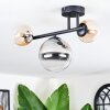 Chehalis Plafonnier, Boule lumineuse Ambre, Clair, Fumé, 3 lumières