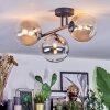Chehalis Plafonnier, Boule lumineuse Ambre, Clair, Fumé, 3 lumières