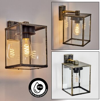 Gramilla Lampe murale d´extérieur, Applique murale Or, Noir, 1 lumière