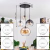 Koyoto Suspension, Boule lumineuse, Suspension Ambre, Clair, Fumé, 4 lumières