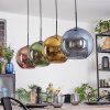 Koyoto Suspension, Boule lumineuse, Suspension Bleu, Or, Vert, Cuivré, 4 lumières