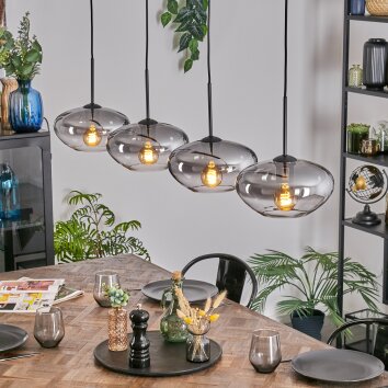 Mertola Suspension, Suspension Clair, Fumé, 4 lumières