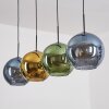 Koyoto Suspension, Boule lumineuse, Suspension Bleu, Or, Vert, 4 lumières
