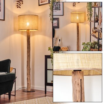 Sabadim Lampadaire Écru, Noir, 1 lumière