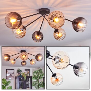 Koyoto Plafonnier, Boule lumineuse 77.5 cm Ambre, Clair, Fumé, 6 lumières