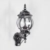 Lentua Lampe murale d´extérieur, Applique murale Noir, Argenté, 1 lumière, Détecteur de mouvement