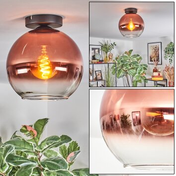 Koyoto Plafonnier, Boule lumineuse Clair, Cuivré, 1 lumière