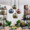 Koyoto Suspension, Boule lumineuse, Suspension Bleu, Vert, Cuivré, 4 lumières