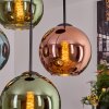 Koyoto Suspension, Boule lumineuse, Suspension Bleu, Vert, Cuivré, 4 lumières