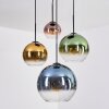 Koyoto Suspension, Boule lumineuse, Suspension Bleu, Or, Vert, Clair, Cuivré, 4 lumières
