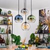 Koyoto Suspension, Boule lumineuse, Suspension Ambre, Bleu, Vert, Clair, Fumé, 4 lumières