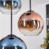Koyoto Suspension, Boule lumineuse, Suspension Bleu, Or, Clair, Cuivré, 4 lumières