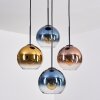 Koyoto Suspension, Boule lumineuse, Suspension Bleu, Or, Clair, Cuivré, 4 lumières