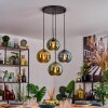 Koyoto Suspension, Boule lumineuse, Suspension Bleu, Or, Vert, 4 lumières