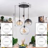 Koyoto Suspension, Boule lumineuse, Suspension Ambre, Clair, Fumé, 4 lumières