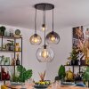 Koyoto Suspension, Boule lumineuse, Suspension Ambre, Clair, Fumé, 4 lumières