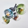 Gastor Plafonnier, Boule lumineuse Bleu, Chrome, Vert, Clair, Fumé, 4 lumières