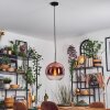 Koyoto Suspension, Boule lumineuse, Suspension Clair, Cuivré, 1 lumière