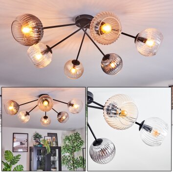 Koyoto Plafonnier, Boule lumineuse 77.5 cm Ambre, Clair, Fumé, 6 lumières