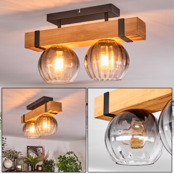 Sernadelo Plafonnier, Boule lumineuse Écru, Noir, 2 lumières