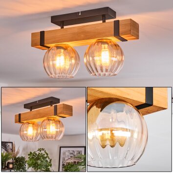 Sernadelo Plafonnier, Boule lumineuse Écru, Noir, 2 lumières