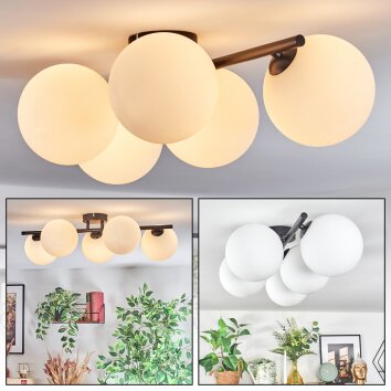 Chehalis Plafonnier, Boule lumineuse Blanc, 5 lumières