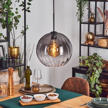 Koyoto Suspension, Boule lumineuse, Suspension 30 cm Clair, Fumé, 1 lumière