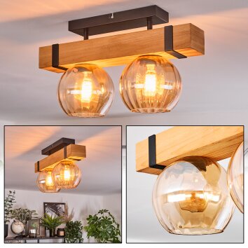 Sernadelo Plafonnier, Boule lumineuse Écru, Noir, 2 lumières