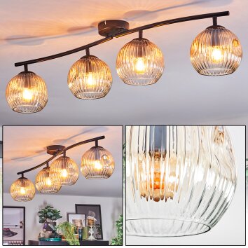 Ripoll Plafonnier, Boule lumineuse Ambre, Clair, 4 lumières