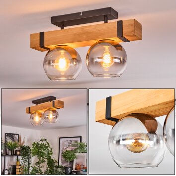 Sernadelo Plafonnier, Boule lumineuse Écru, Noir, 2 lumières