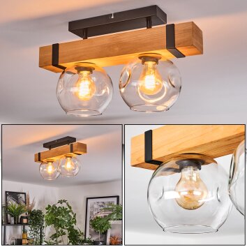 Sernadelo Plafonnier, Boule lumineuse Écru, Noir, 2 lumières